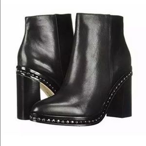 Coach 11 Justina studded black heel ankle booties